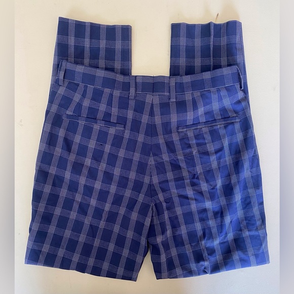 Topman Blue Plaid Slim Fit Trouser - Picture 3 of 4